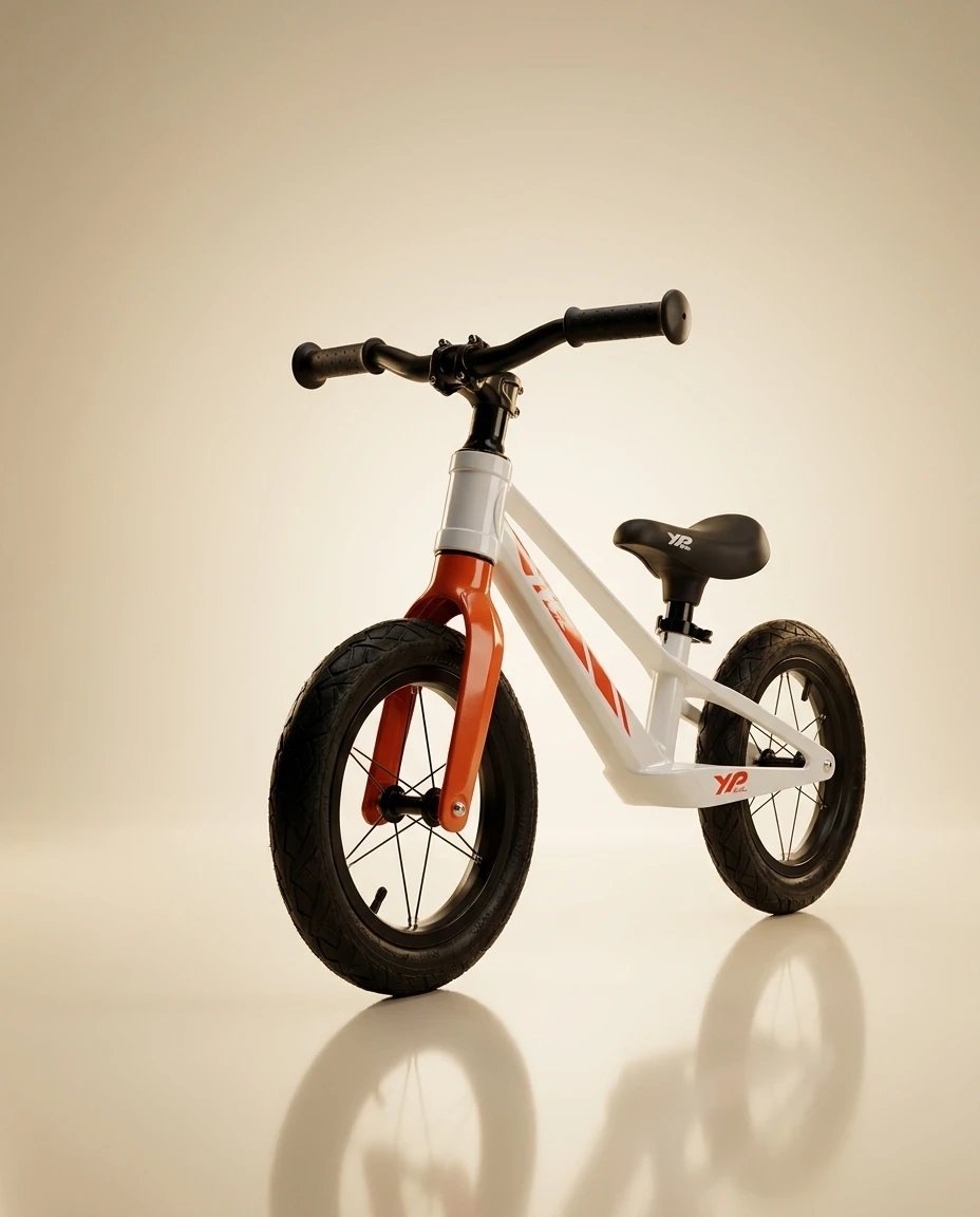 Bicicleta de balance Monedita de Oro, color blanco y naranja